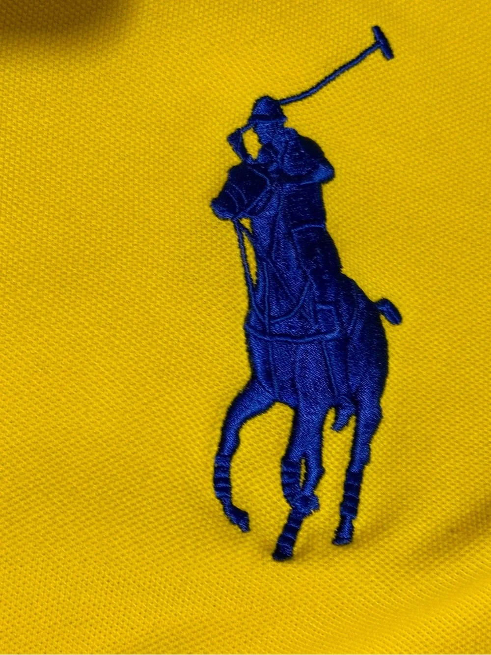 Vintage Polo by Ralph Lauren Men’s Yellow Polo Shirt with Navy Pony custom fit